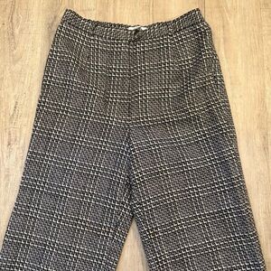 Talbots Black and White Houndstooth Wool Trousers 10